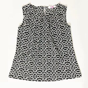 9 & Co. Dressy Sleeveless Top w/Abstract Black & White Pattern | Size XS | EUC